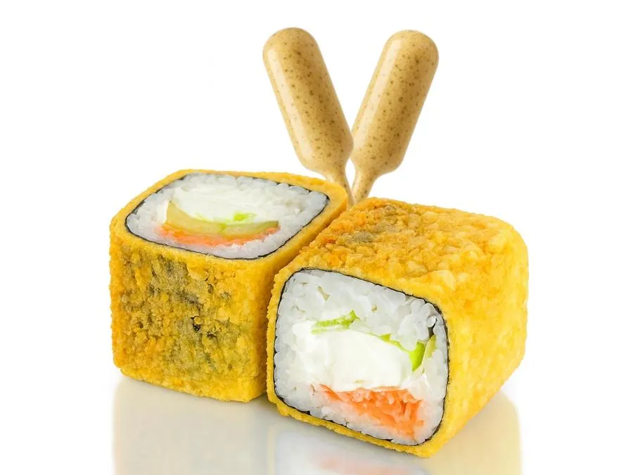 Жареный с Лососем с соусом Песто-Трюфель