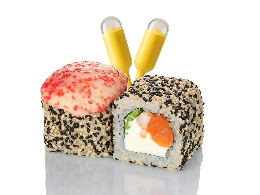 Запечённый с Лососем и Креветкой с Сырным соусом