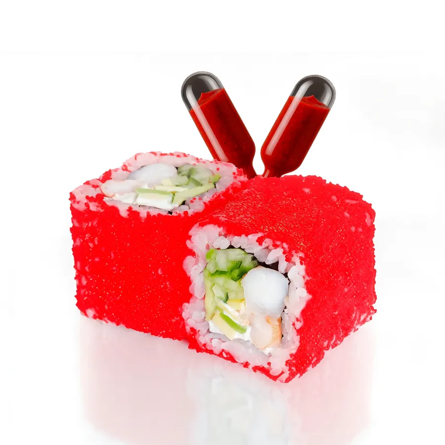 Калифорния с Креветкой и соусом Кимчи