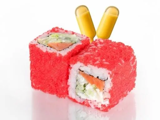 Калифорния с Лососем и соусом Манго-Маракуйя