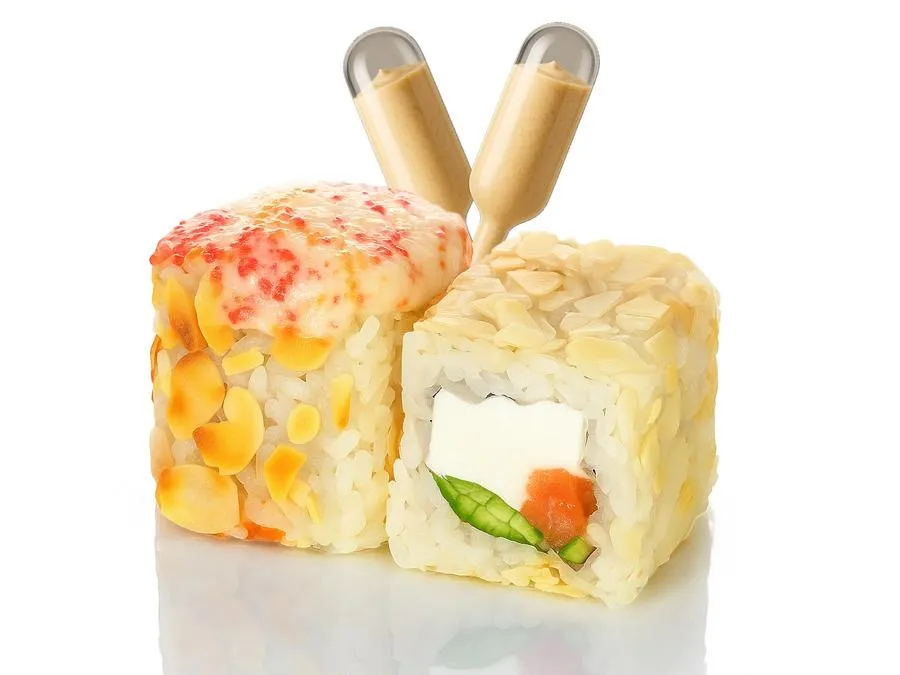 Миндальный с Лососем и Креветочным соусом