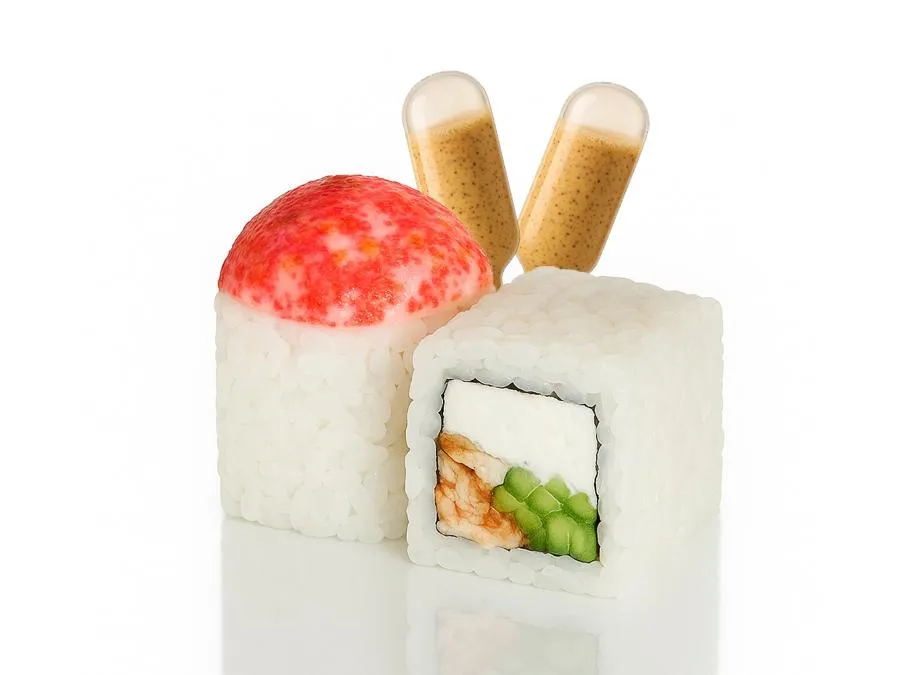 Запечённый с Угрем и Кунжутным соусом