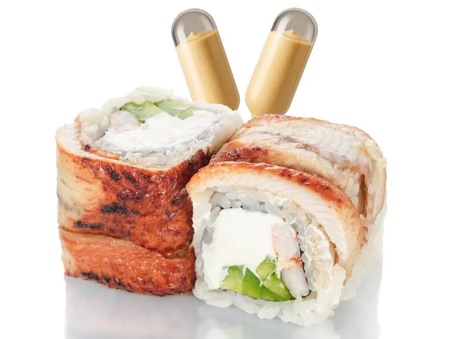 Сливочный Угорь с Креветочным соусом