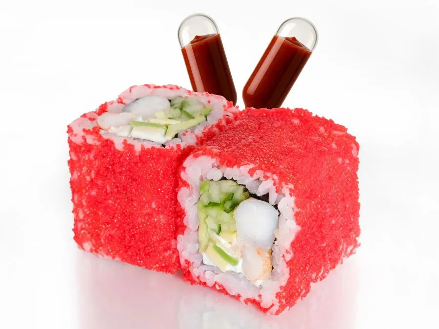 Калифорния с Креветкой и соусом Кимчи