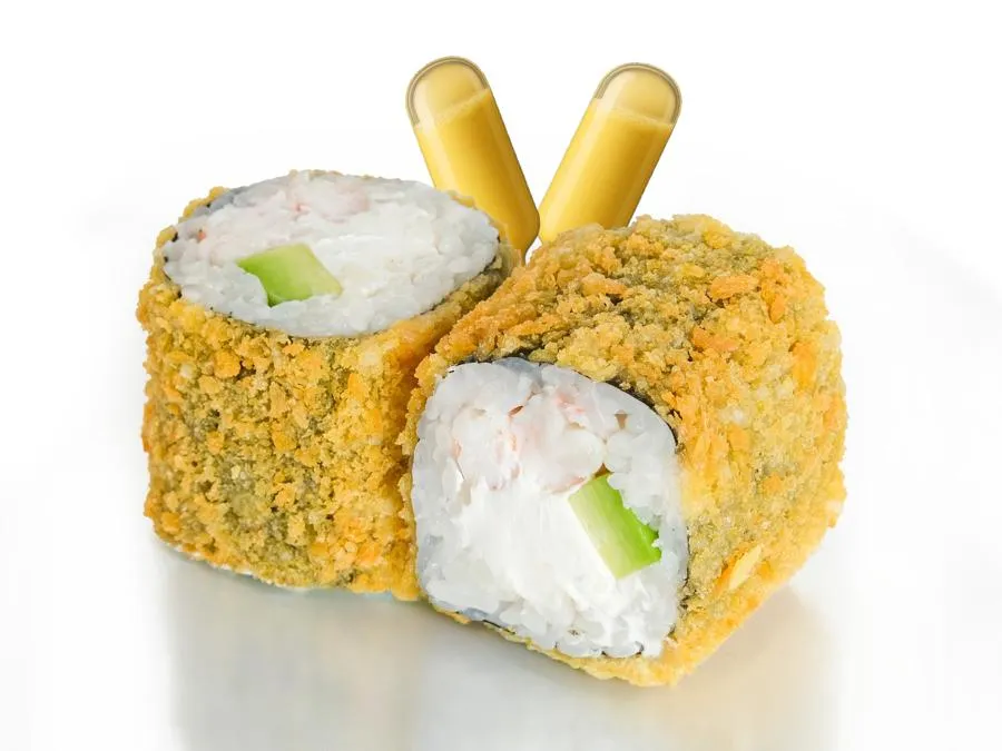 Жареный с Креветкой и соусом Манго-Маракуйя