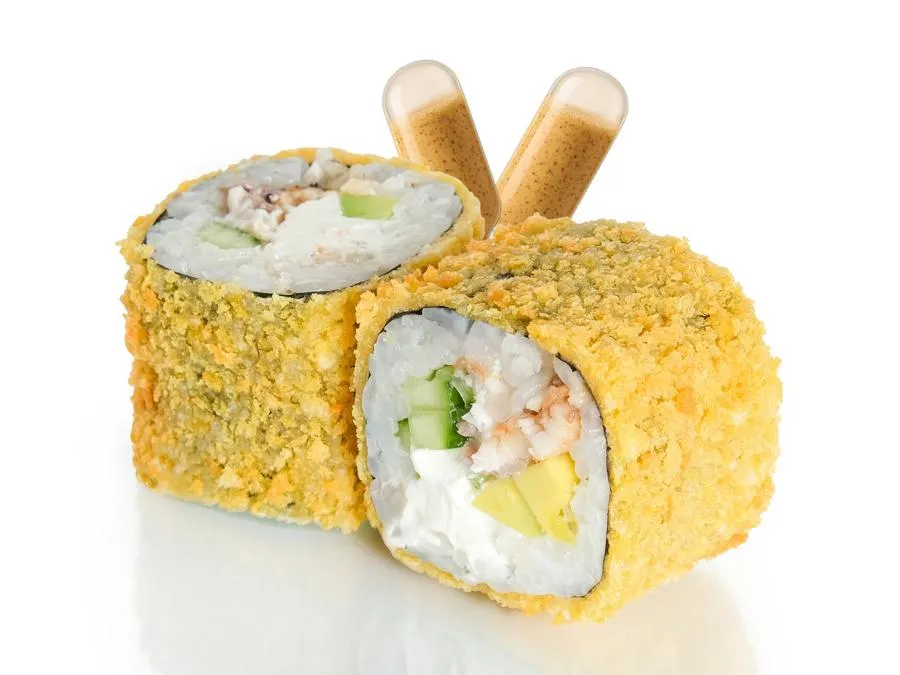 Жареный с Угрём и Кунжутным соусом