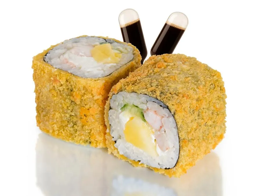 Жареный с Манго и Креветкой и соусом Понзу