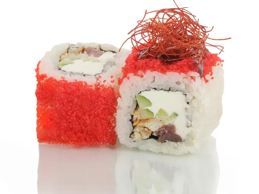 Унаги ролл Угорь-Тунец с Устричным соусом