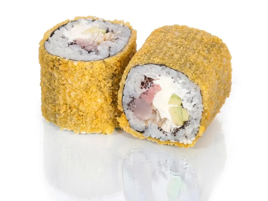 Жареный с Угрём и Тунцом и соусом Понзу