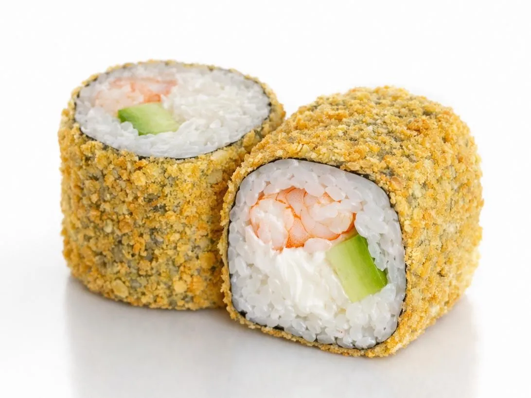 Жареный с Креветкой и соусом Манго-Маракуйя